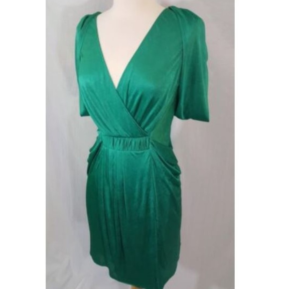 BCBG Runway Runway Jade Green Draped Dress sz XS - Picture 2 of 7